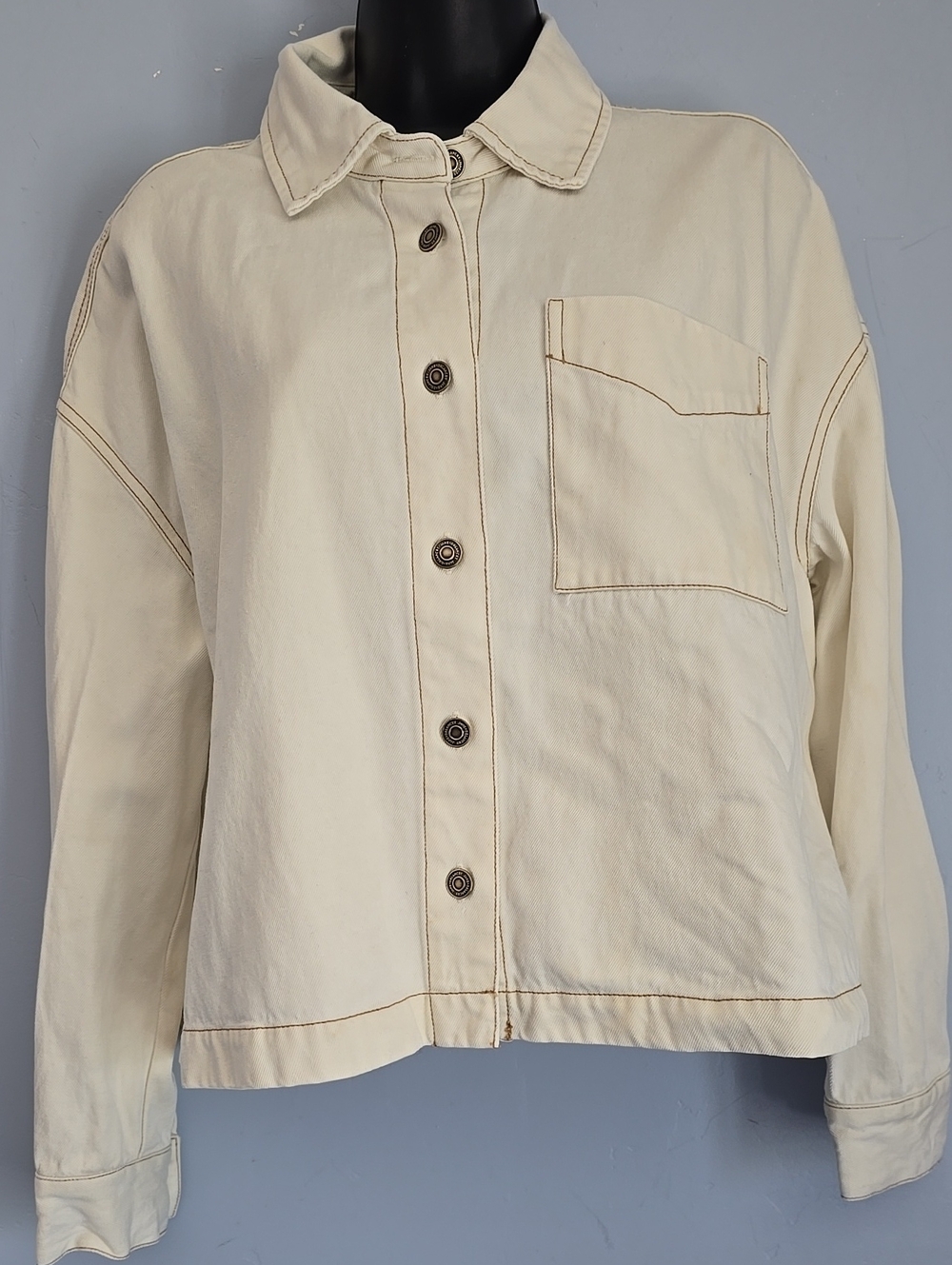 Jane + Delancey Ivory Lyocell Cotton Shacket Jacket Women’s M